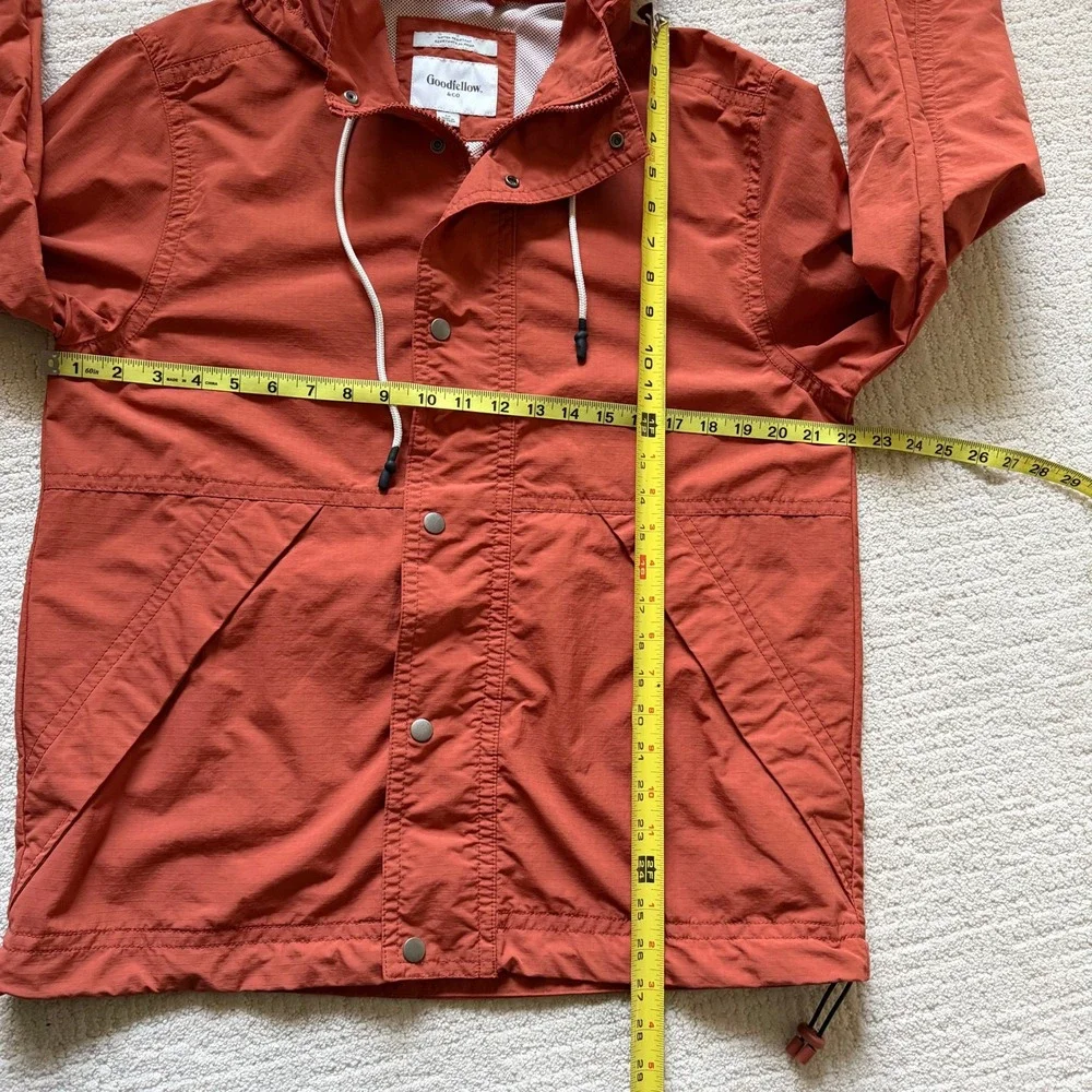 Goodfellow Burnt Orange Water Resistant Hooded Windbreaker Jacket M Outdoor Fall